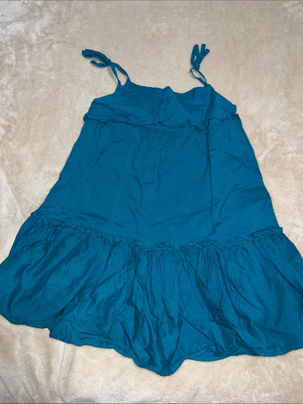 Peek Teal Tie-Strap Tiered Sundress
